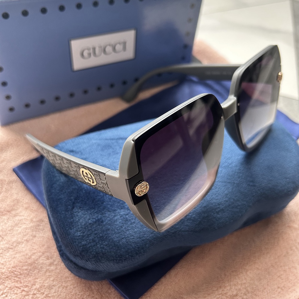 Gucci Grey Square Frame Sunglasses